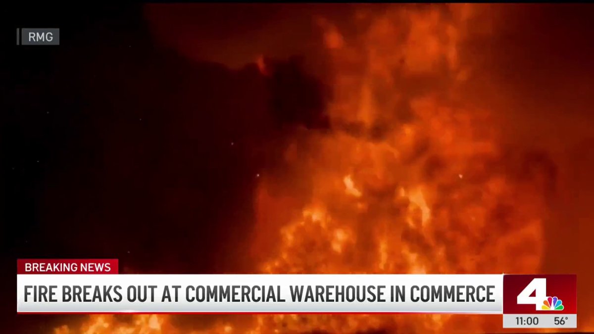 Fire breaks out at commerical Warehouse in Commerce  NBC Los Angeles [Video]