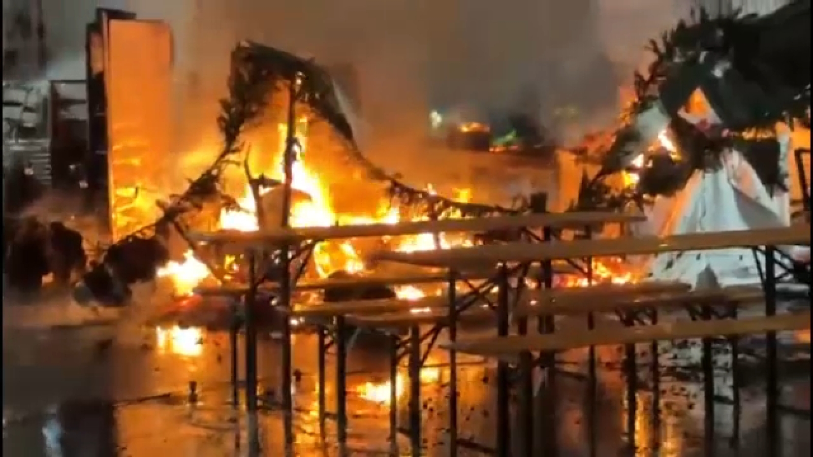 NYC fires: Flames destroy part of Herald Holiday Market [Video]