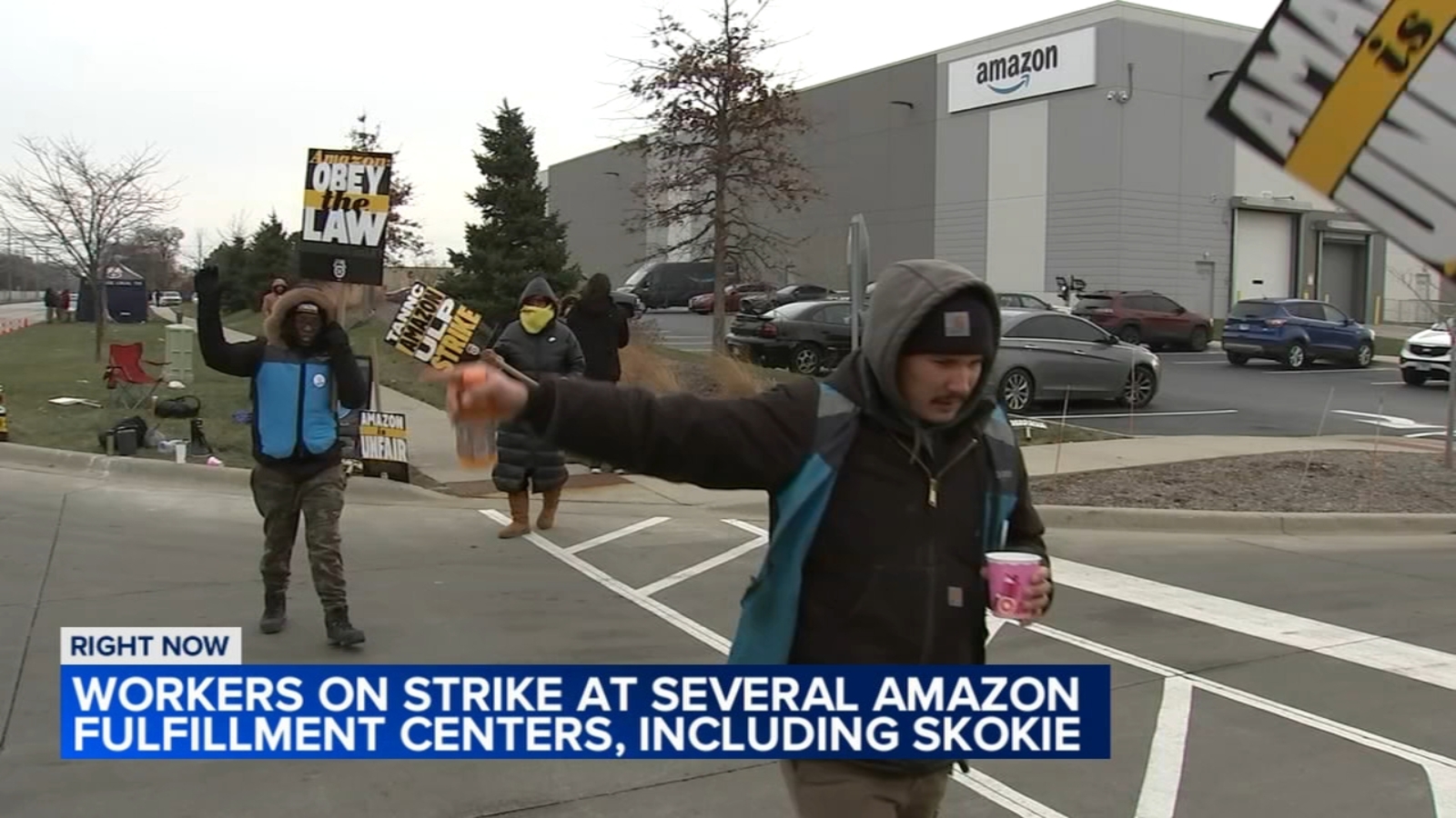 Amazon strike update: Skokie, Illinois workers joining Teamsters in walking out Thursday during busy holiday shipping season [Video]