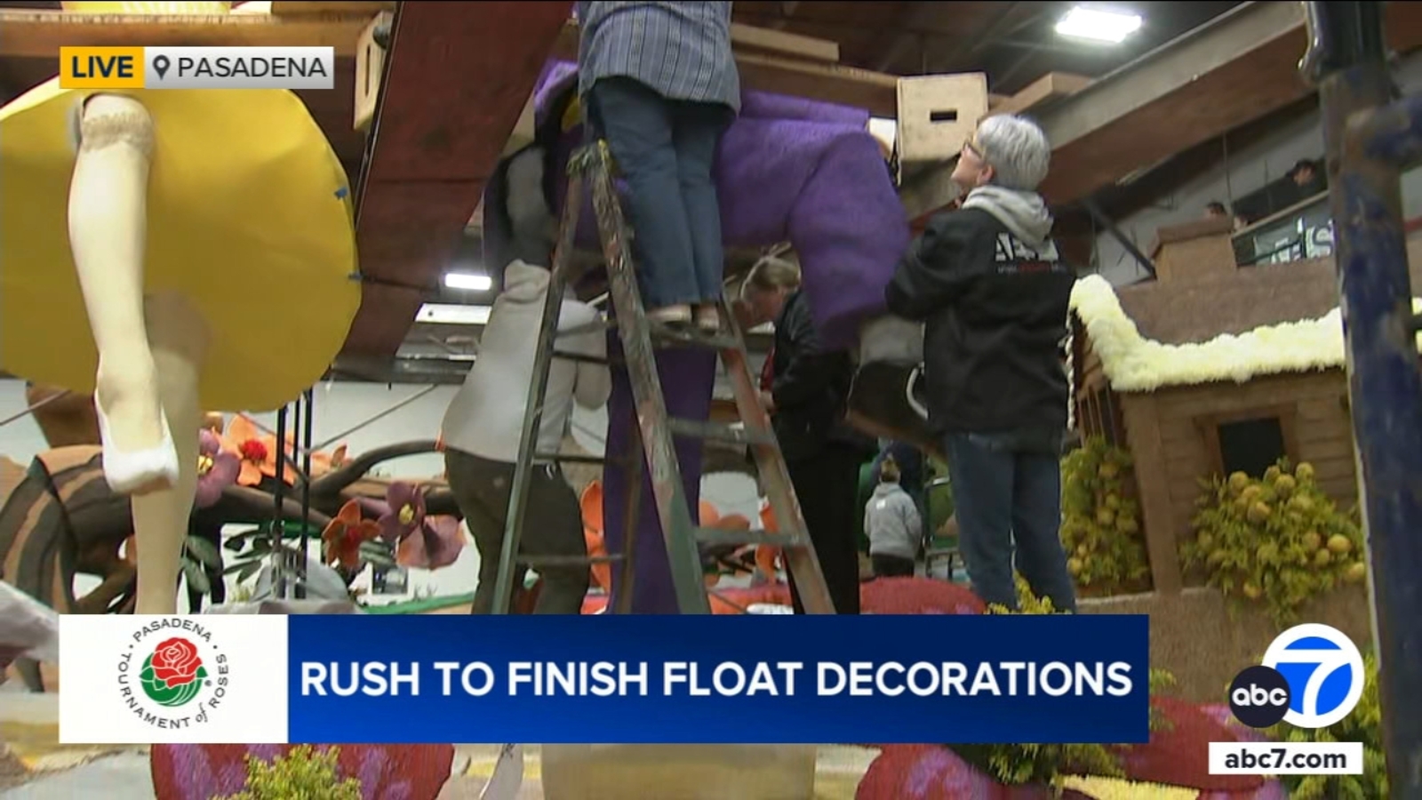 Volunteers rush to put final touches on floats as clock ticks down to Rose Parade on New Year’s Day [Video]