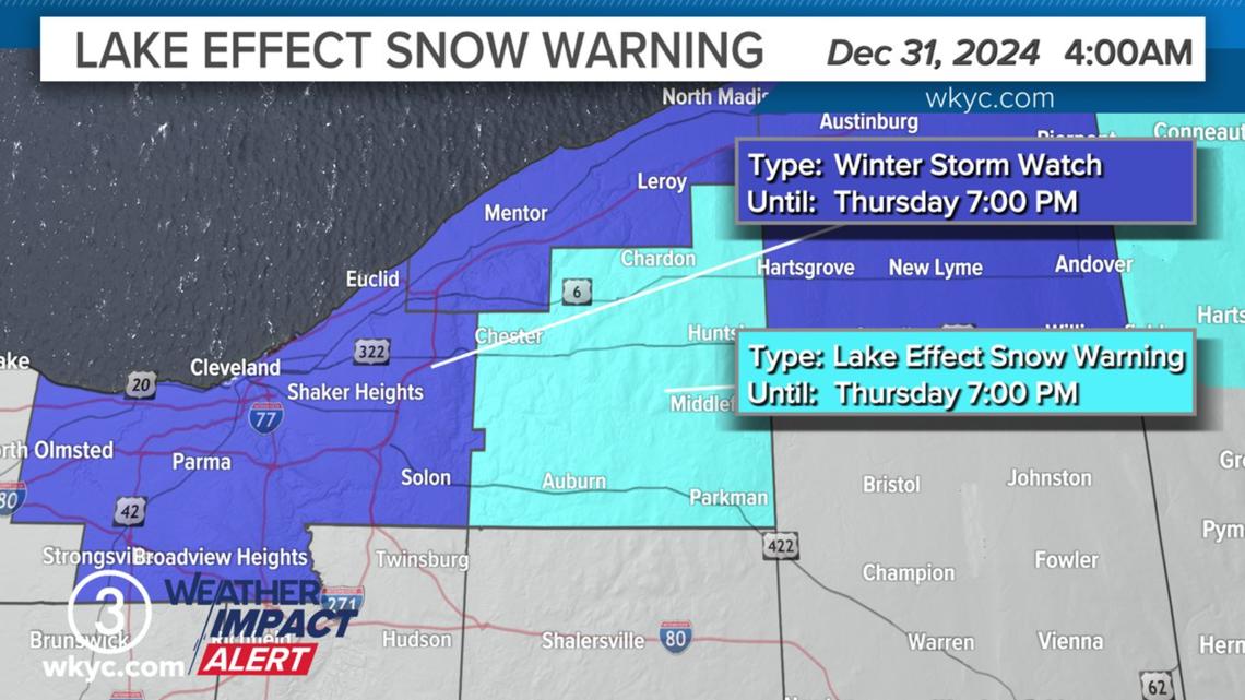 Winter Storm Watch for parts of Northeast Ohio to begin Wednesday morning [Video]