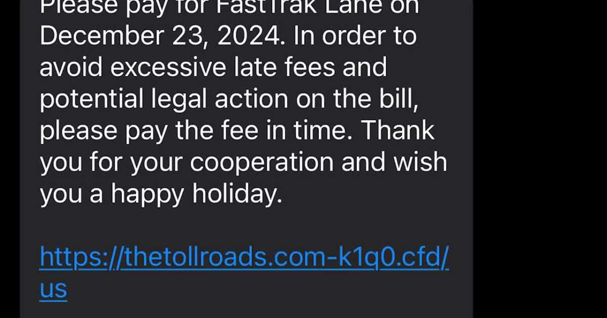 Text claims you owe a FasTrak toll. Is it a scam? [Video]