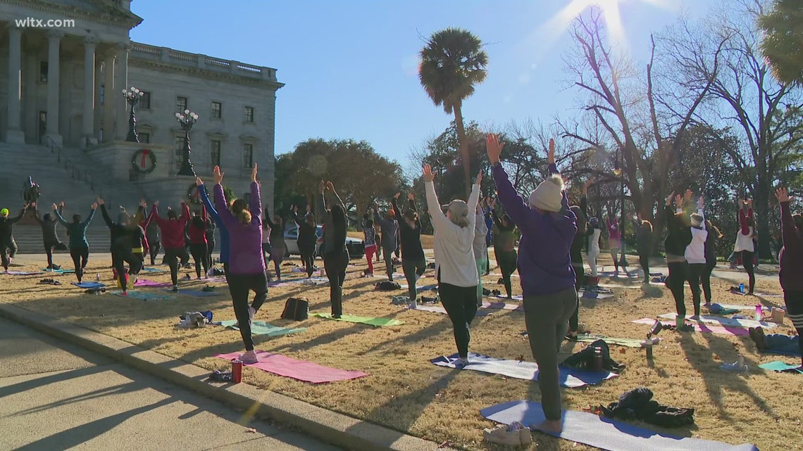 Winter yoga event builds community at the SC State House [Video]