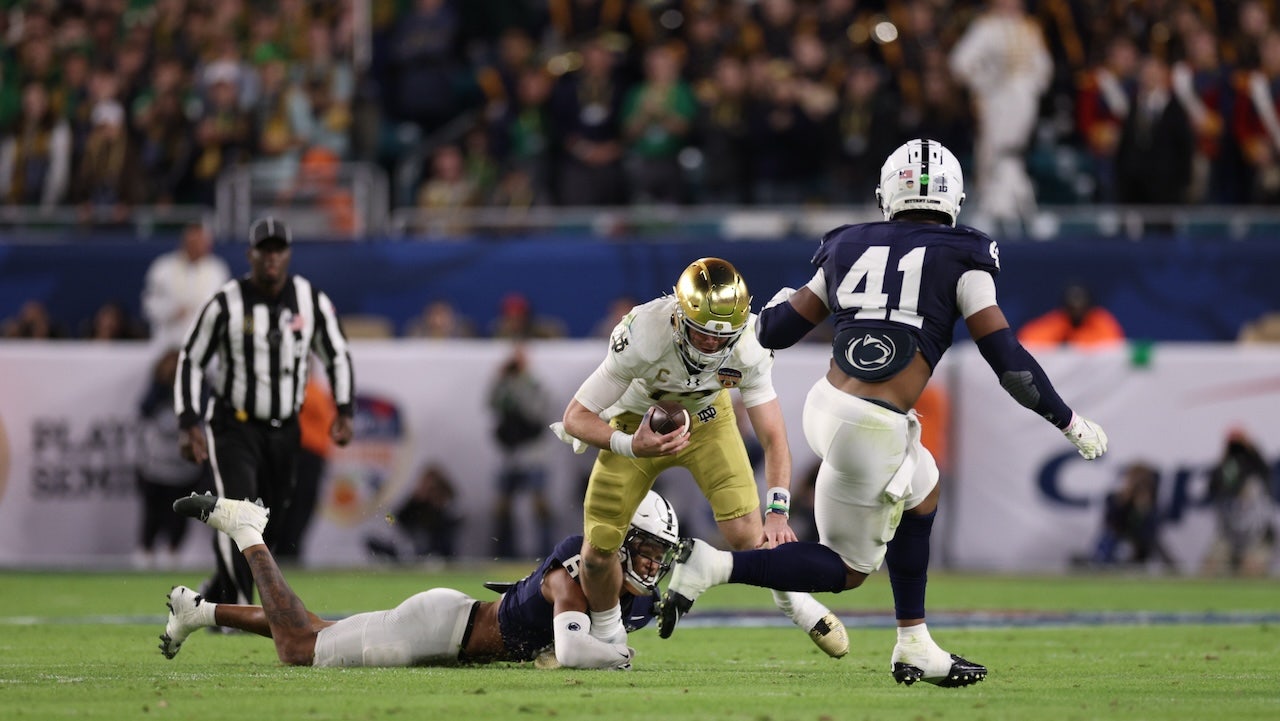 Notre Dame forced to play backup quarterback in Orange Bowl after starter Riley Leonard leaves with injury [Video]