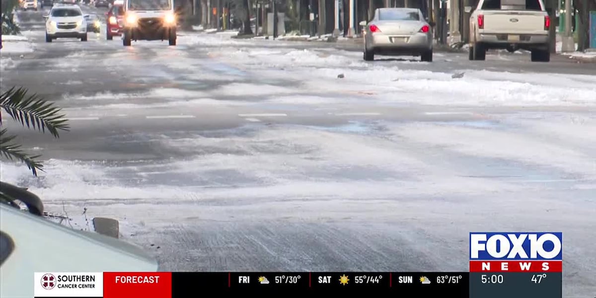 Slick roads cause problems in Mobile, black ice possible again Thursday night [Video]